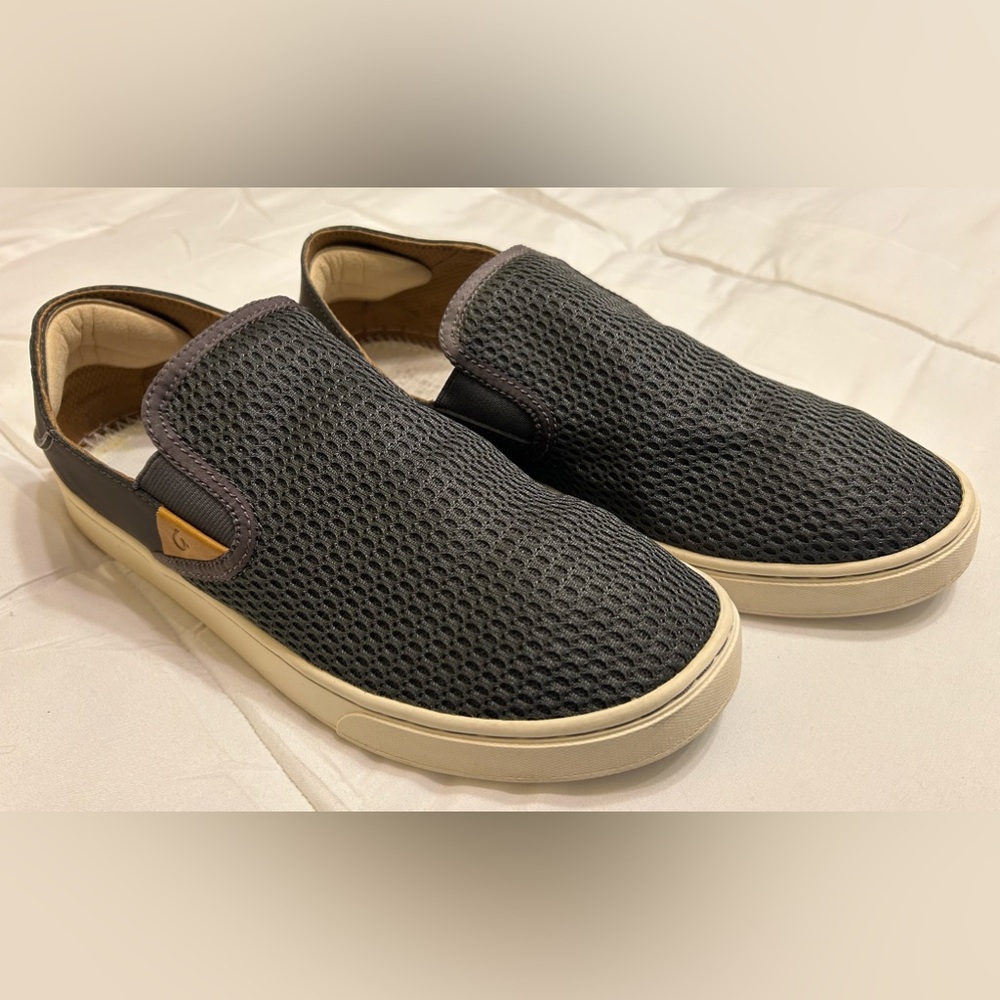 OluKai Pehuea Pavement Grey Slip On Sneakers - Picture 4 of 8